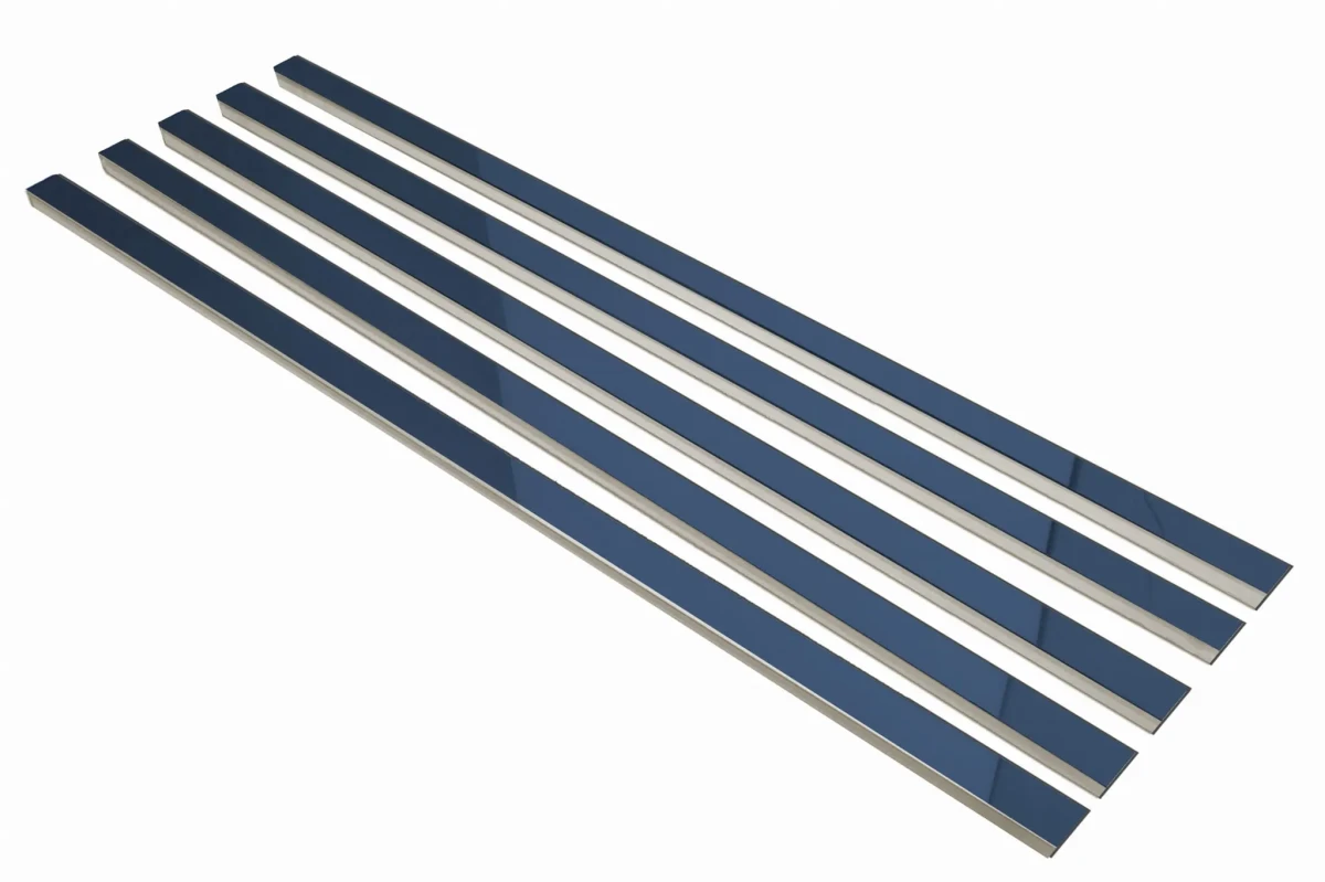 LISTWA METALOWA CERAMICZNA STEEL BLUE POŁYSK – dekoracyjne do wnętrz – Szklane Mozaiki