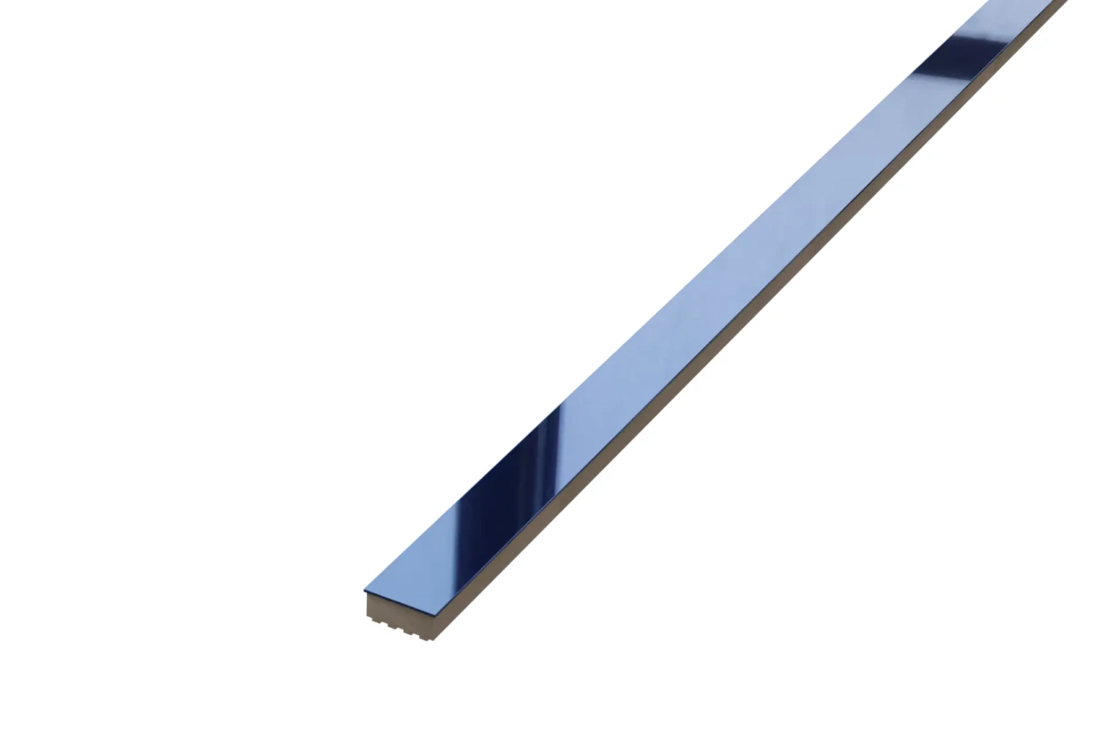 LISTWA METALOWA CERAMICZNA STEEL BLUE POŁYSK – dekoracyjne do wnętrz – Szklane Mozaiki