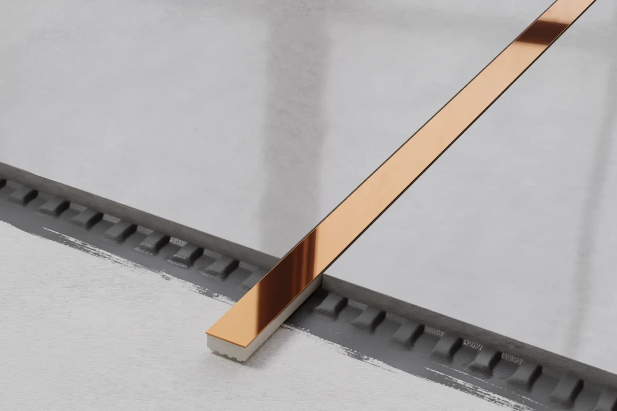 LISTWA METALOWA CERAMICZNA STEEL COPPER POŁYSK – dekoracyjne do wnętrz – Szklane Mozaiki