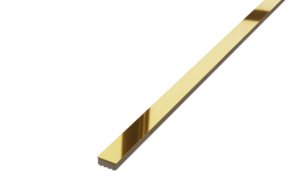 LISTWA METALOWA CERAMICZNA STEEL GOLD POŁYSK  – dekoracyjne do wnętrz – Szklane Mozaiki