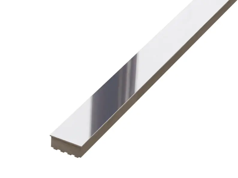 LISTWA METALOWA CERAMICZNA STEEL SILVER POŁYSK – dekoracyjne do wnętrz – Szklane Mozaiki