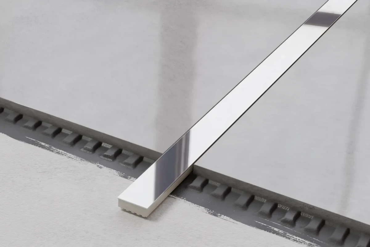 LISTWA METALOWA CERAMICZNA STEEL SILVER POŁYSK – dekoracyjne do wnętrz – Szklane Mozaiki
