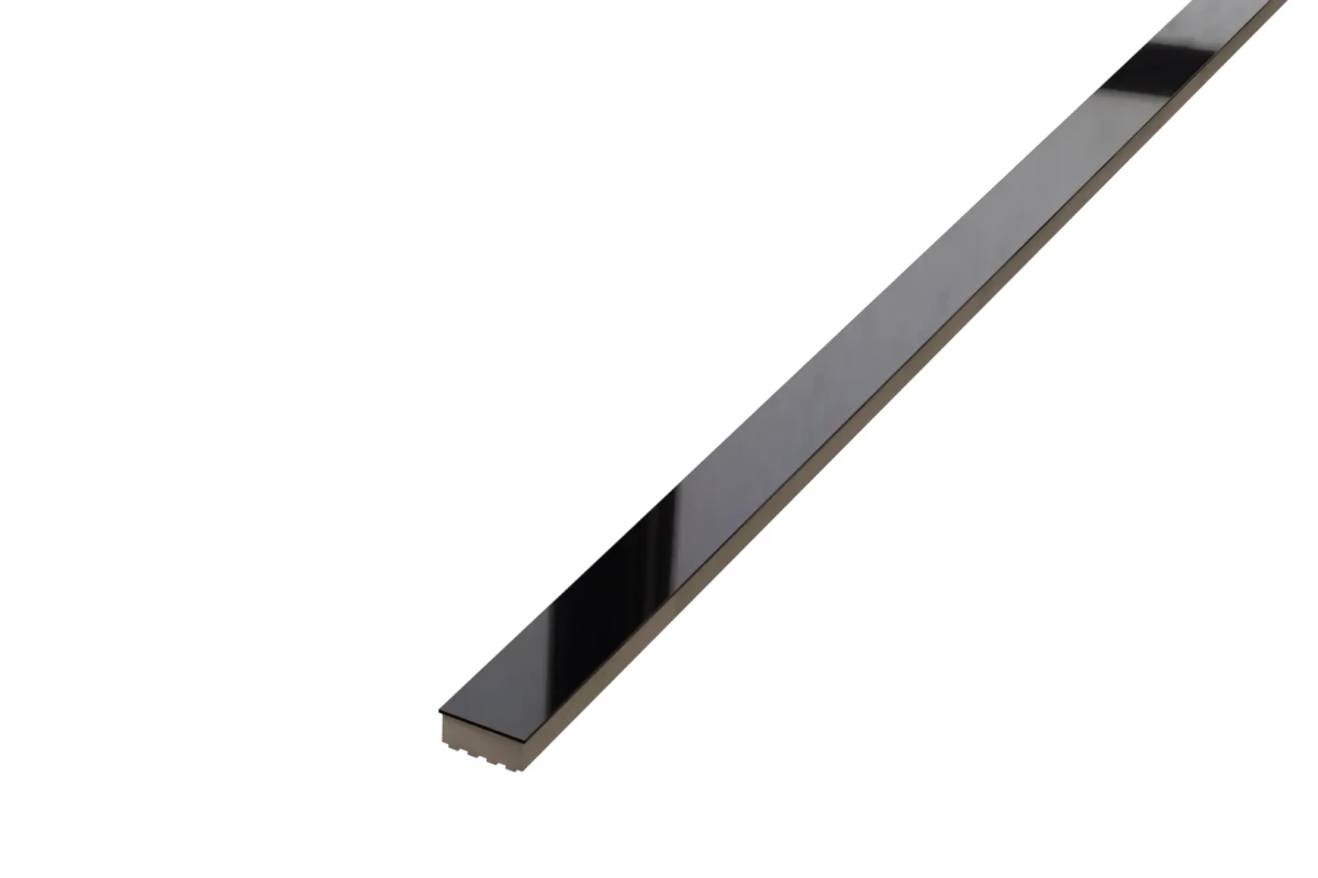 LISTWA METALOWA CERAMICZNA STEEL NERO POŁYSK – dekoracyjne do wnętrz – Szklane Mozaiki