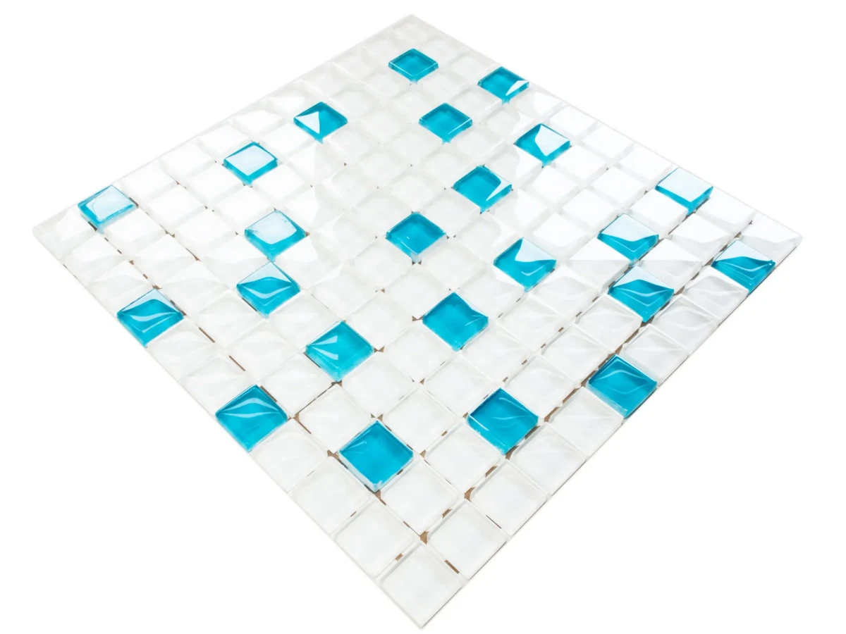 MOZAIKA SZKLANA SIMPLE BLUE 30x30cm 8mm  – dekoracyjne do wnętrz – Szklane Mozaiki