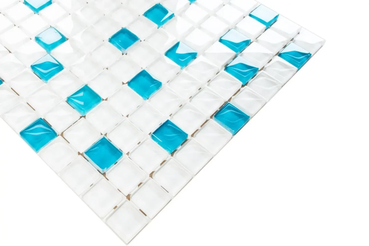MOZAIKA SZKLANA SIMPLE BLUE 30x30cm 8mm  – dekoracyjne do wnętrz – Szklane Mozaiki