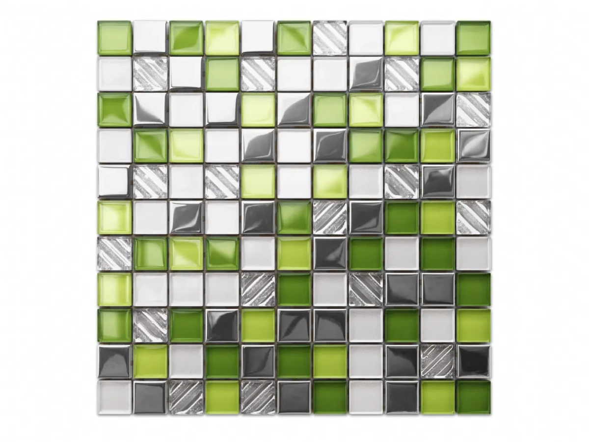 MOZAIKA SZKLANA GREEN FASHION 30x30cm 8mm  – dekoracyjne do wnętrz – Szklane Mozaiki