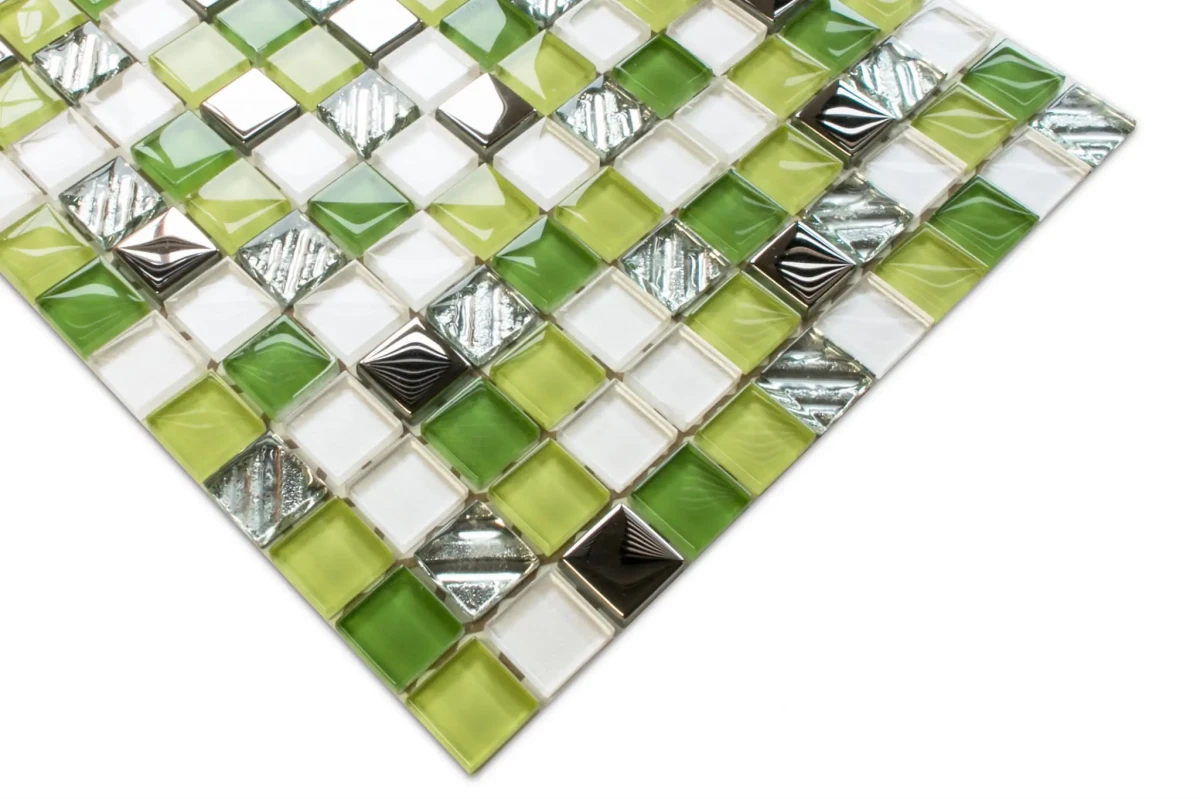 MOZAIKA SZKLANA GREEN FASHION 30x30cm 8mm  – dekoracyjne do wnętrz – Szklane Mozaiki