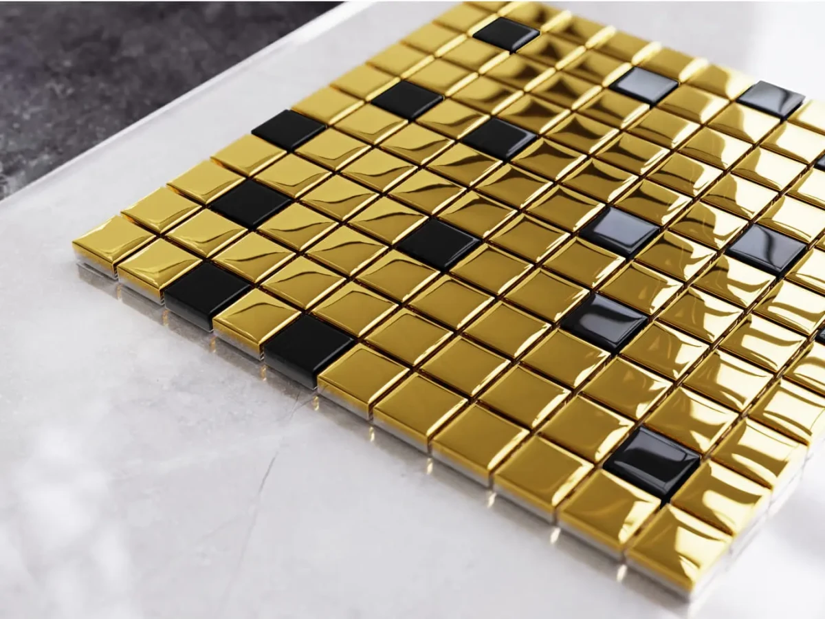 MOZAIKA SZKLANA ZŁOTA GOLD GLAMOUR 30x30cm 8mm – dekoracyjne do wnętrz – Szklane Mozaiki