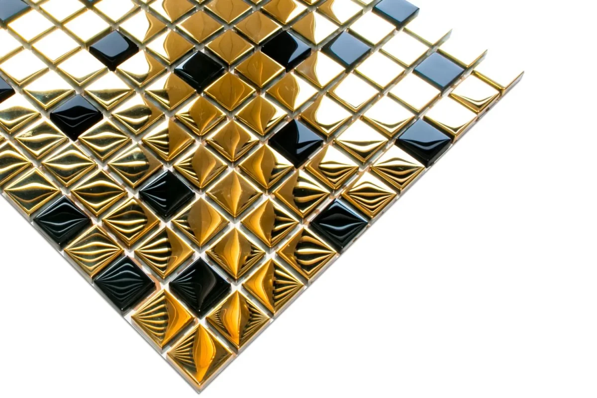 MOZAIKA SZKLANA ZŁOTA GOLD GLAMOUR 30x30cm 8mm – dekoracyjne do wnętrz – Szklane Mozaiki