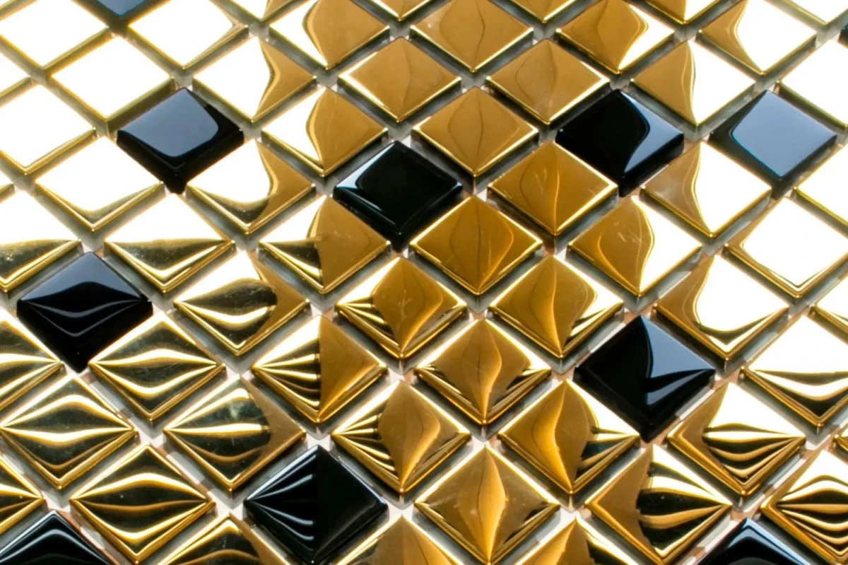 MOZAIKA SZKLANA ZŁOTA GOLD GLAMOUR 30x30cm 8mm – dekoracyjne do wnętrz – Szklane Mozaiki