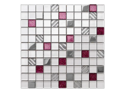MOZAIKA SZKLANA PINK SEQUIN 30x30cm 8mm