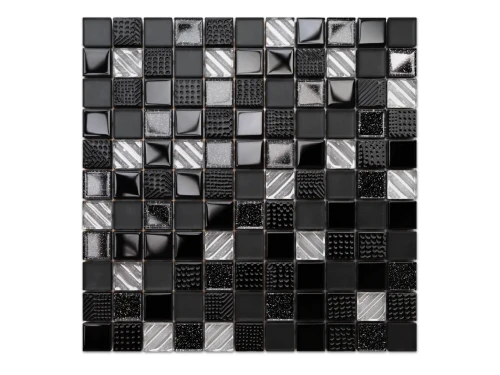 MOZAIKA SZKLANA BLACK LAVA 30x30cm 8mm