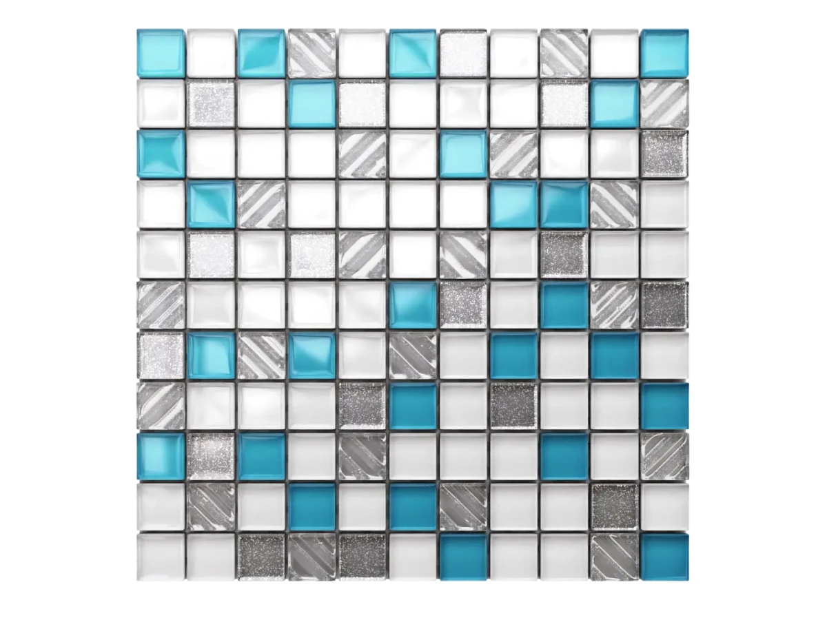MOZAIKA SZKLANA BLUE ICE 30x30cm 8mm – dekoracyjne do wnętrz – Szklane Mozaiki