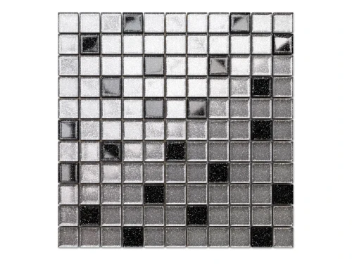 MOZAIKA SZKLANA SILVER/NERO BROKAT 30x30cm 8mm