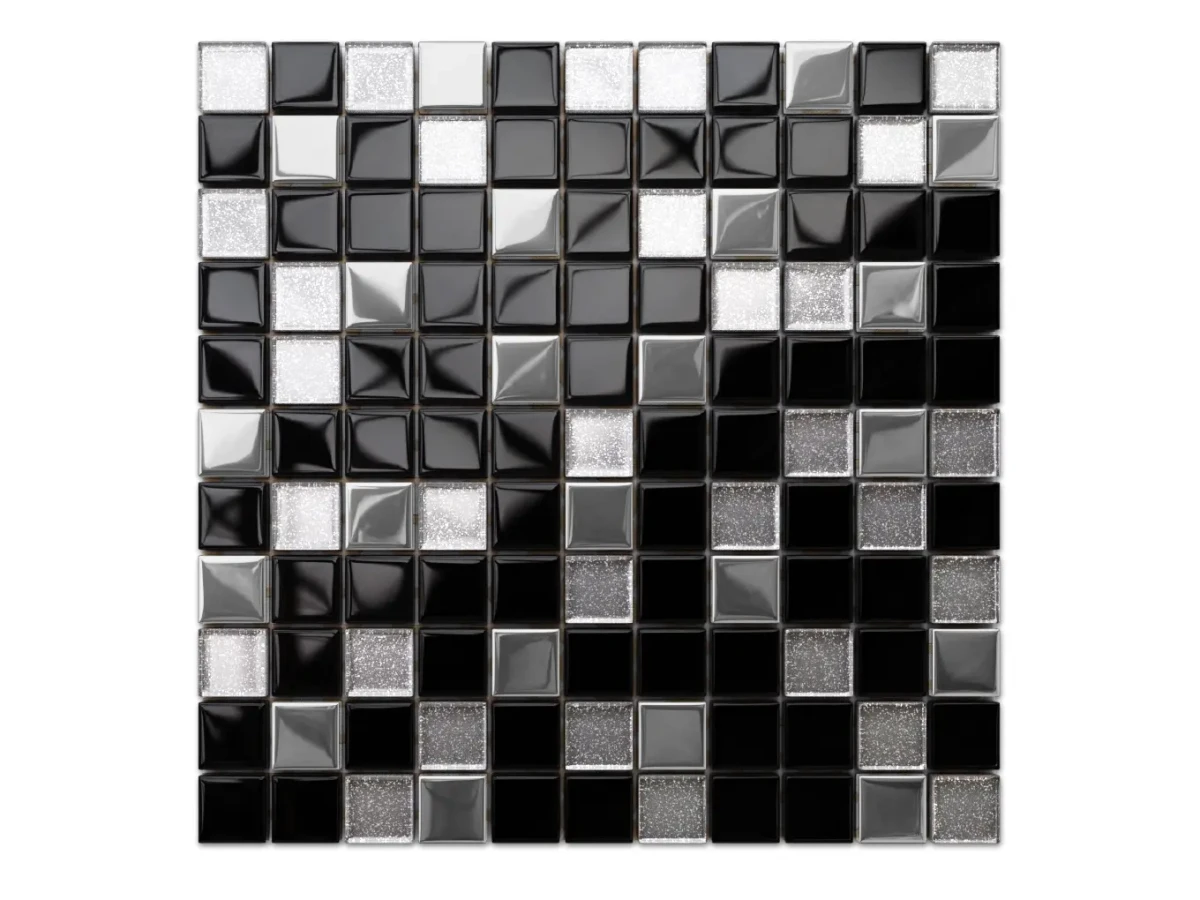 MOZAIKA SZKLANA BLACK LAKE 30x30cm 8mm – dekoracyjne do wnętrz – Szklane Mozaiki