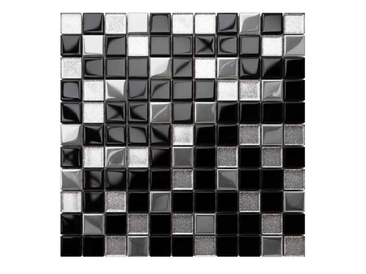 MOZAIKA SZKLANA BLACK LAKE 30x30cm 8mm – dekoracyjne do wnętrz – Szklane Mozaiki