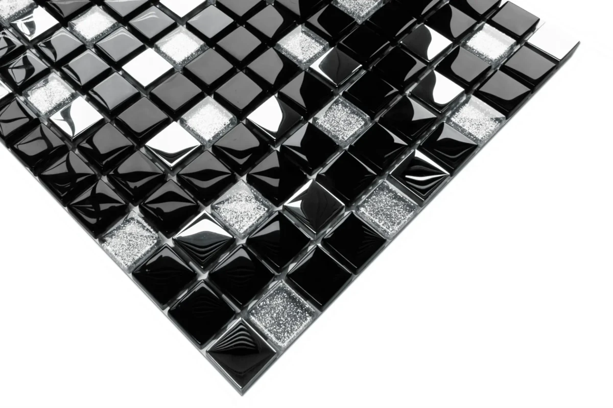 MOZAIKA SZKLANA BLACK LAKE 30x30cm 8mm – dekoracyjne do wnętrz – Szklane Mozaiki