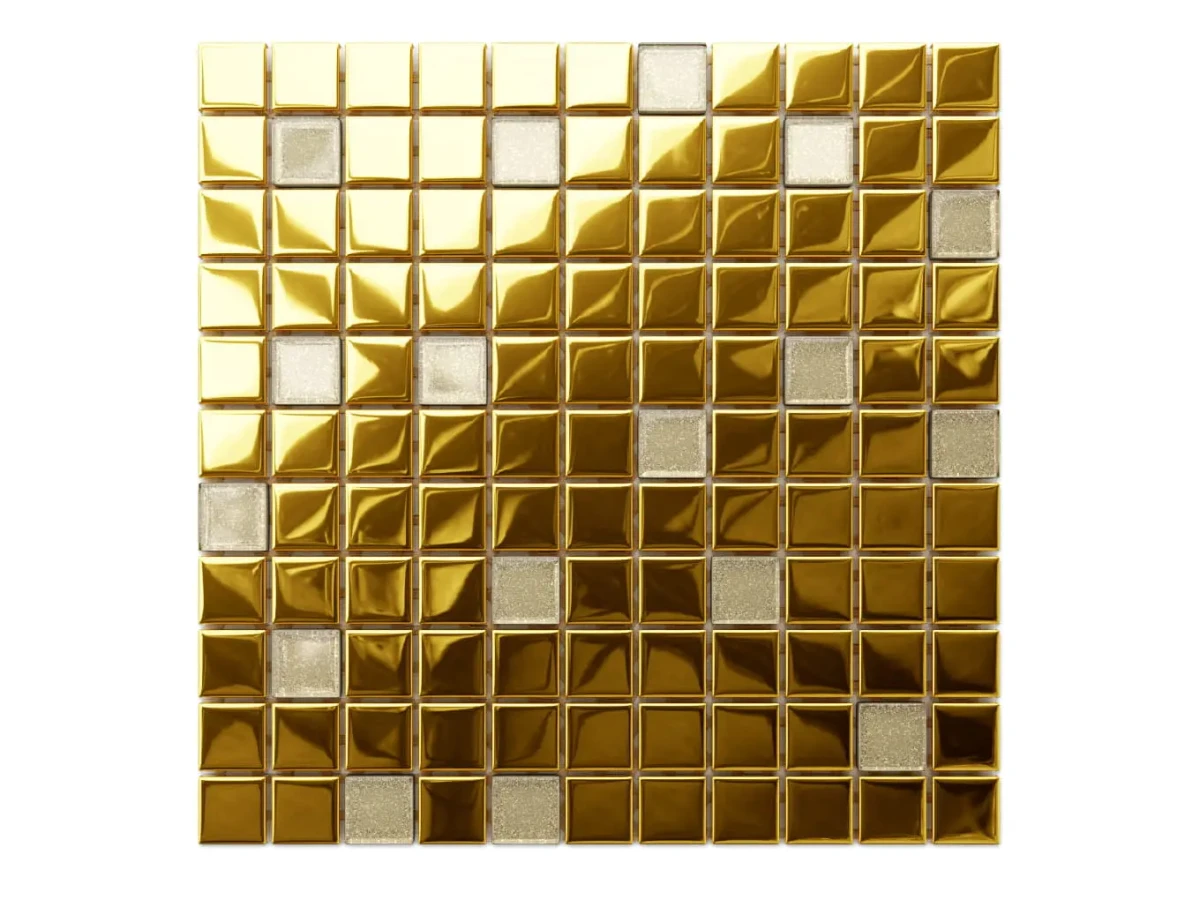 MOZAIKA SZKLANA ZŁOTA GOLD RUSH 30x30cm 8mm – dekoracyjne do wnętrz – Szklane Mozaiki