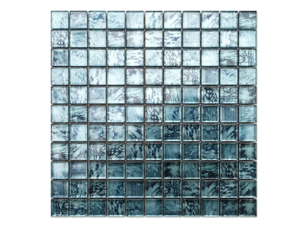 MOZAIKA SZKLANA NIEBIESKA OCEAN EYES 30x30cm 8mm – dekoracyjne do wnętrz – Szklane Mozaiki