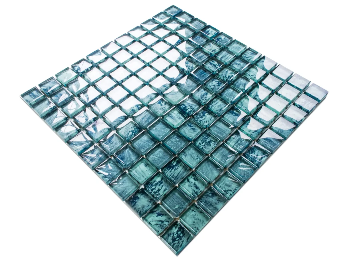 MOZAIKA SZKLANA NIEBIESKA OCEAN EYES 30x30cm 8mm – dekoracyjne do wnętrz – Szklane Mozaiki