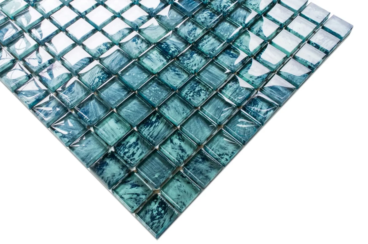 MOZAIKA SZKLANA NIEBIESKA OCEAN EYES 30x30cm 8mm – dekoracyjne do wnętrz – Szklane Mozaiki