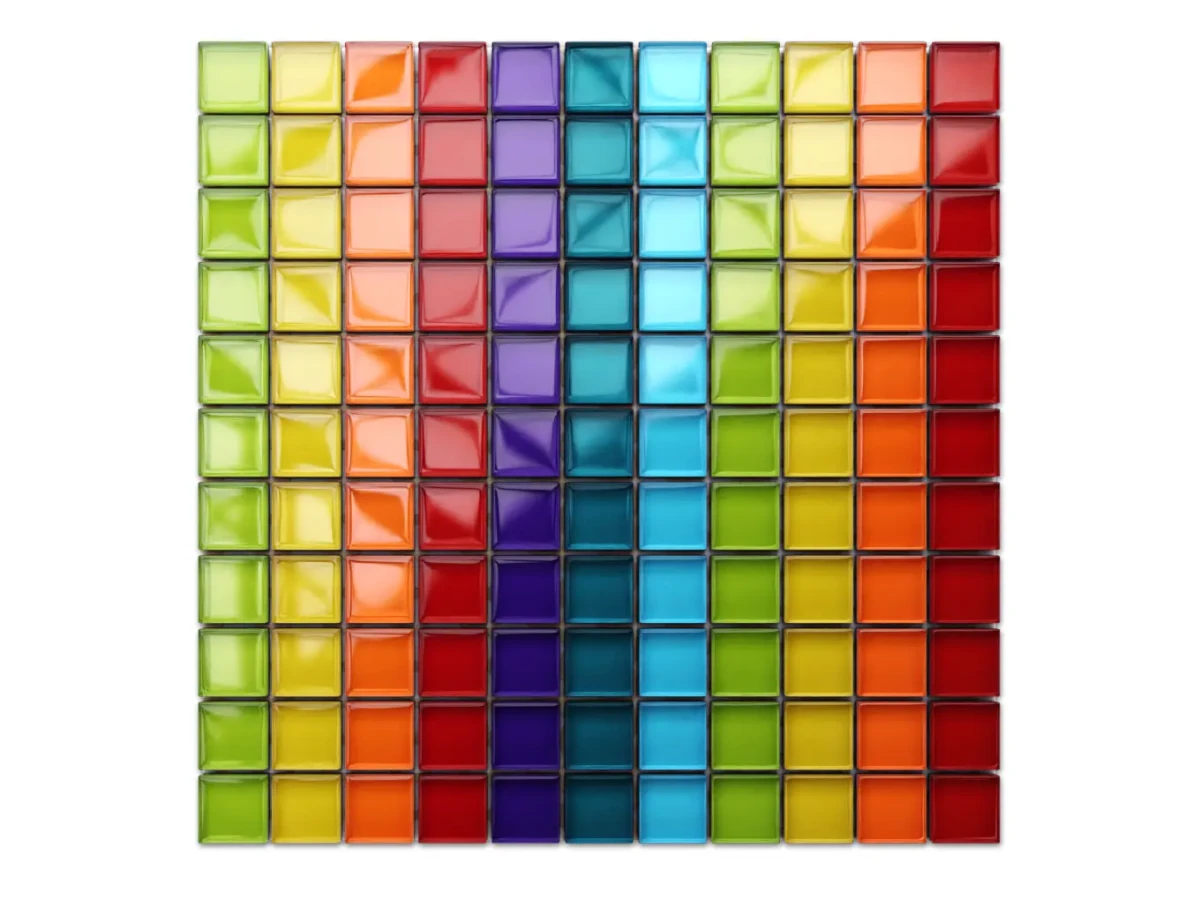 MOZAIKA SZKLANA RAINBOW RIVER 30x30cm 6mm – dekoracyjne do wnętrz – Szklane Mozaiki