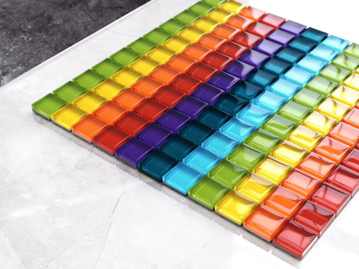 MOZAIKA SZKLANA RAINBOW RIVER 30x30cm 6mm – dekoracyjne do wnętrz – Szklane Mozaiki