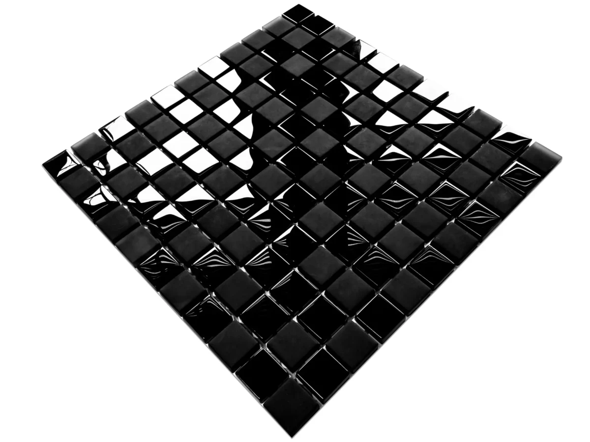 MOZAIKA SZKLANA BATMAN BLACK 30x30cm 6mm – dekoracyjne do wnętrz – Szklane Mozaiki