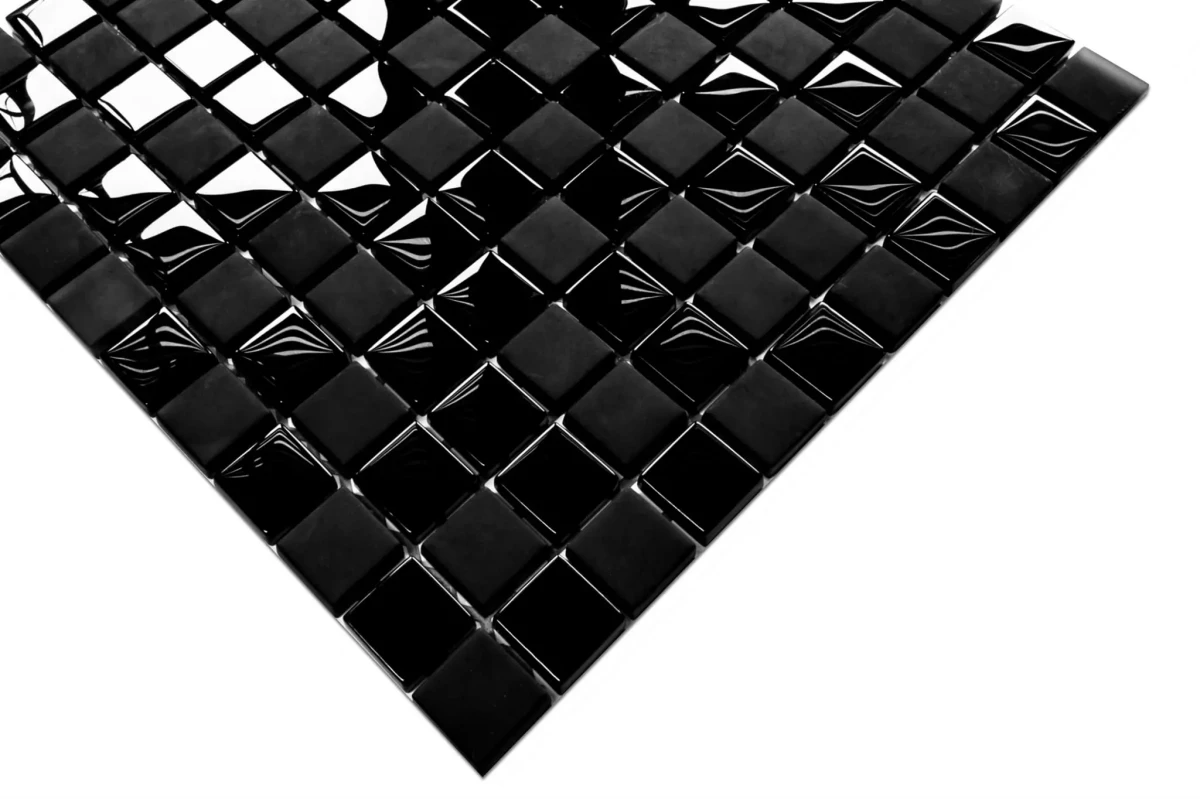 MOZAIKA SZKLANA BATMAN BLACK 30x30cm 6mm – dekoracyjne do wnętrz – Szklane Mozaiki