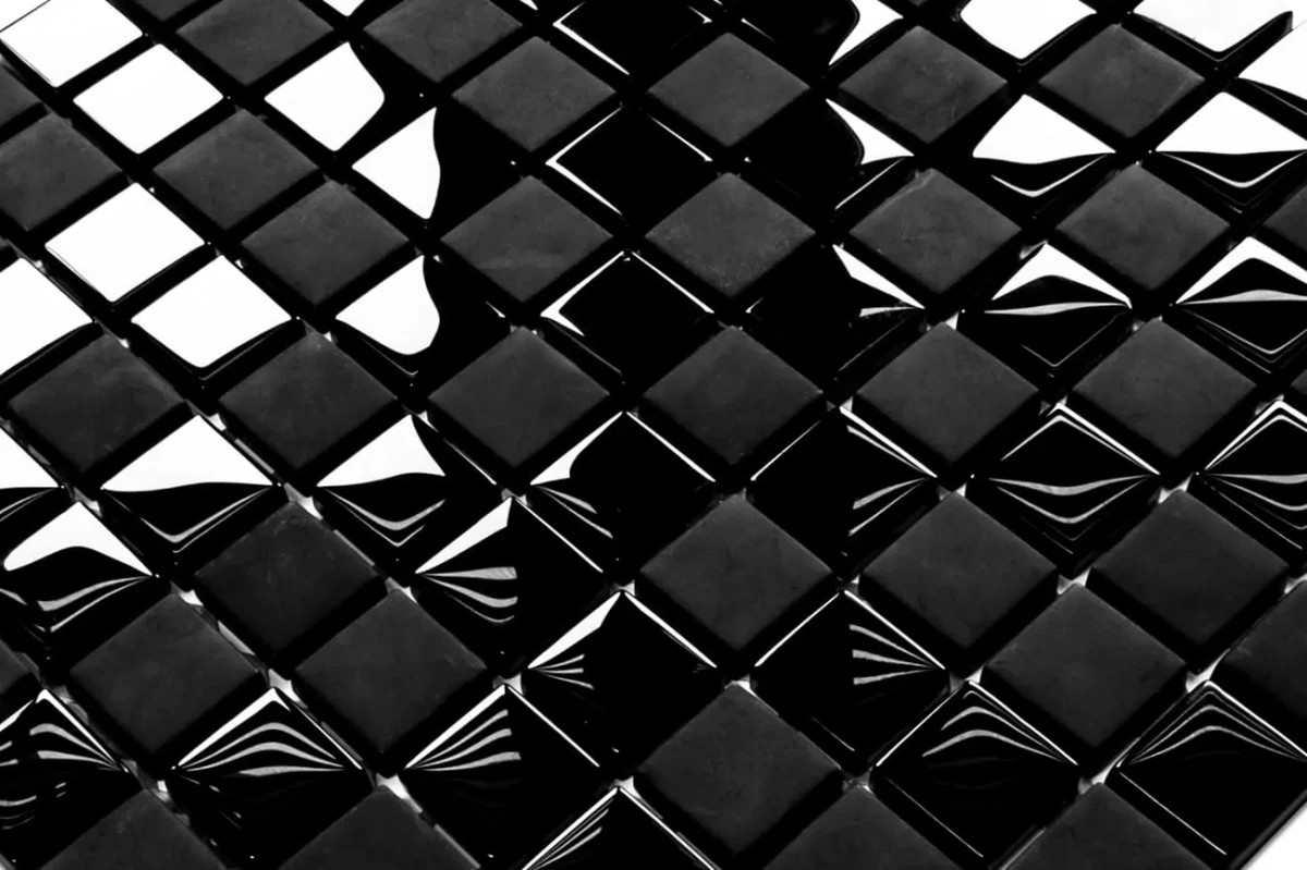 MOZAIKA SZKLANA BATMAN BLACK 30x30cm 6mm – dekoracyjne do wnętrz – Szklane Mozaiki