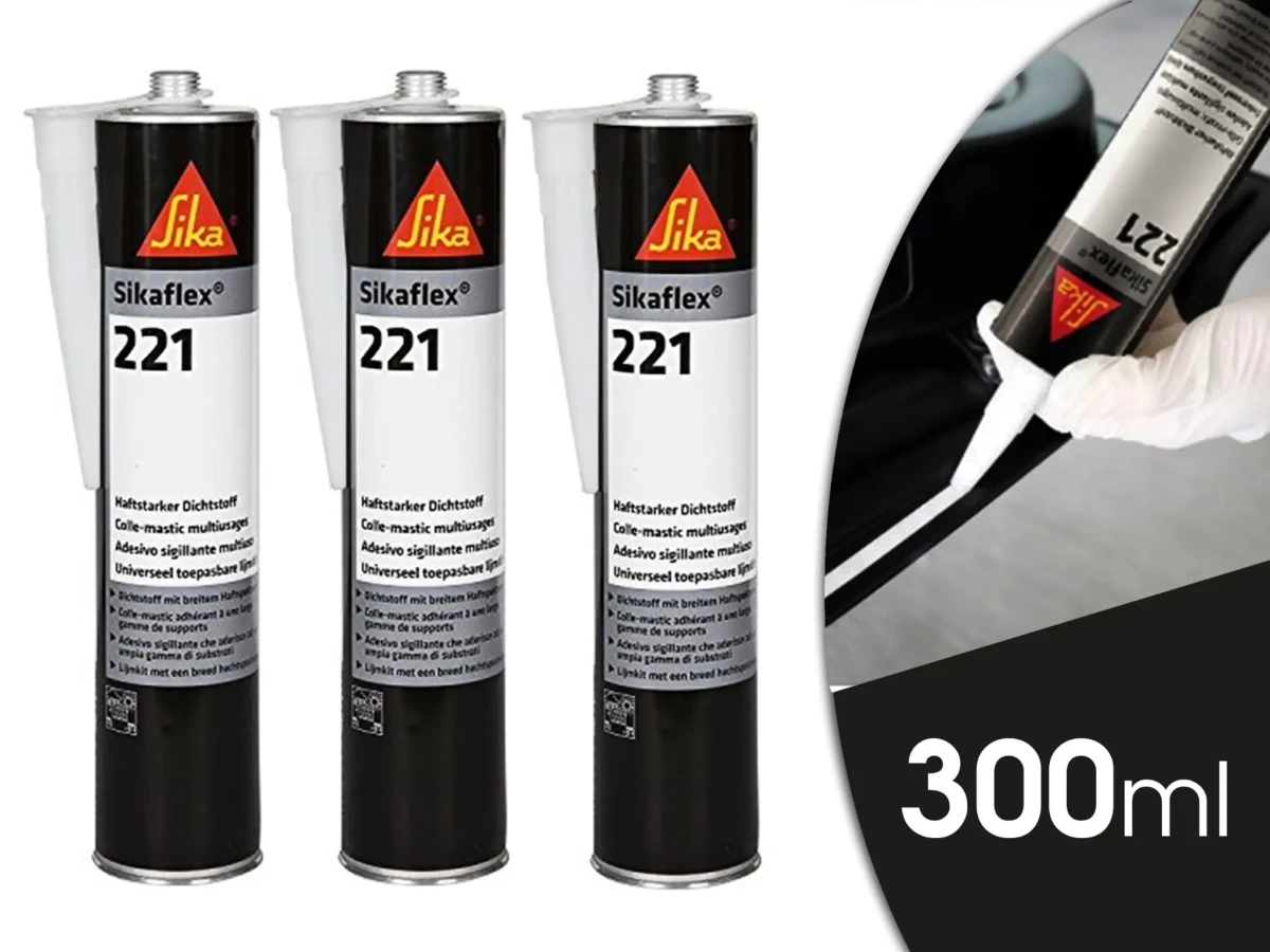 SIKAFLEX 221 KLEJ / USZCZELNIACZ 300ml CZARNY – dekoracyjne do wnętrz – Szklane Mozaiki