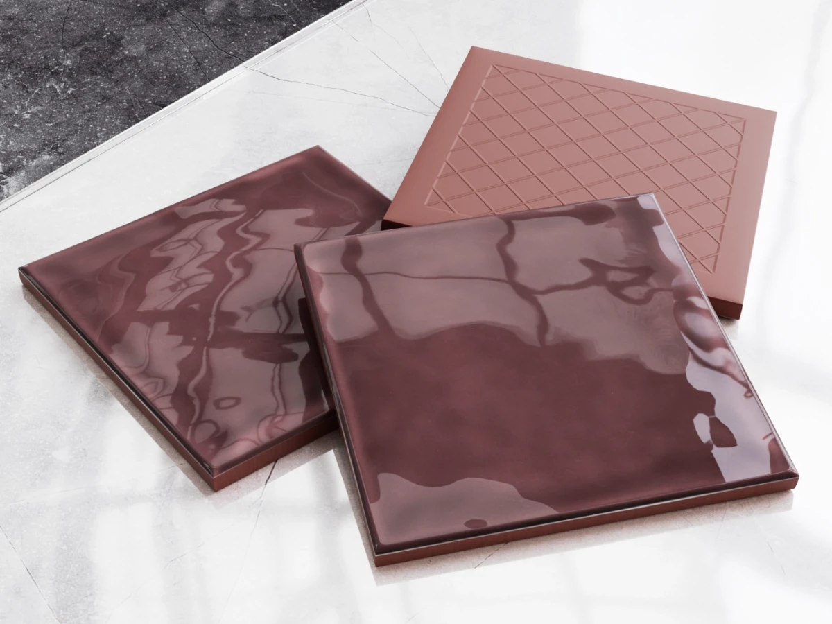 Płytka Chic Burdeos 15×15 burgundowa w połysku