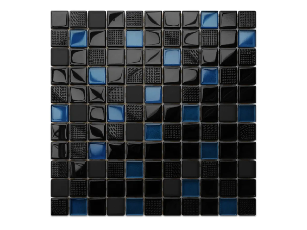 MOZAIKA SZKLANA VOLCANO DARK BLUE 30x30cm 6mm – dekoracyjne do wnętrz – Szklane Mozaiki