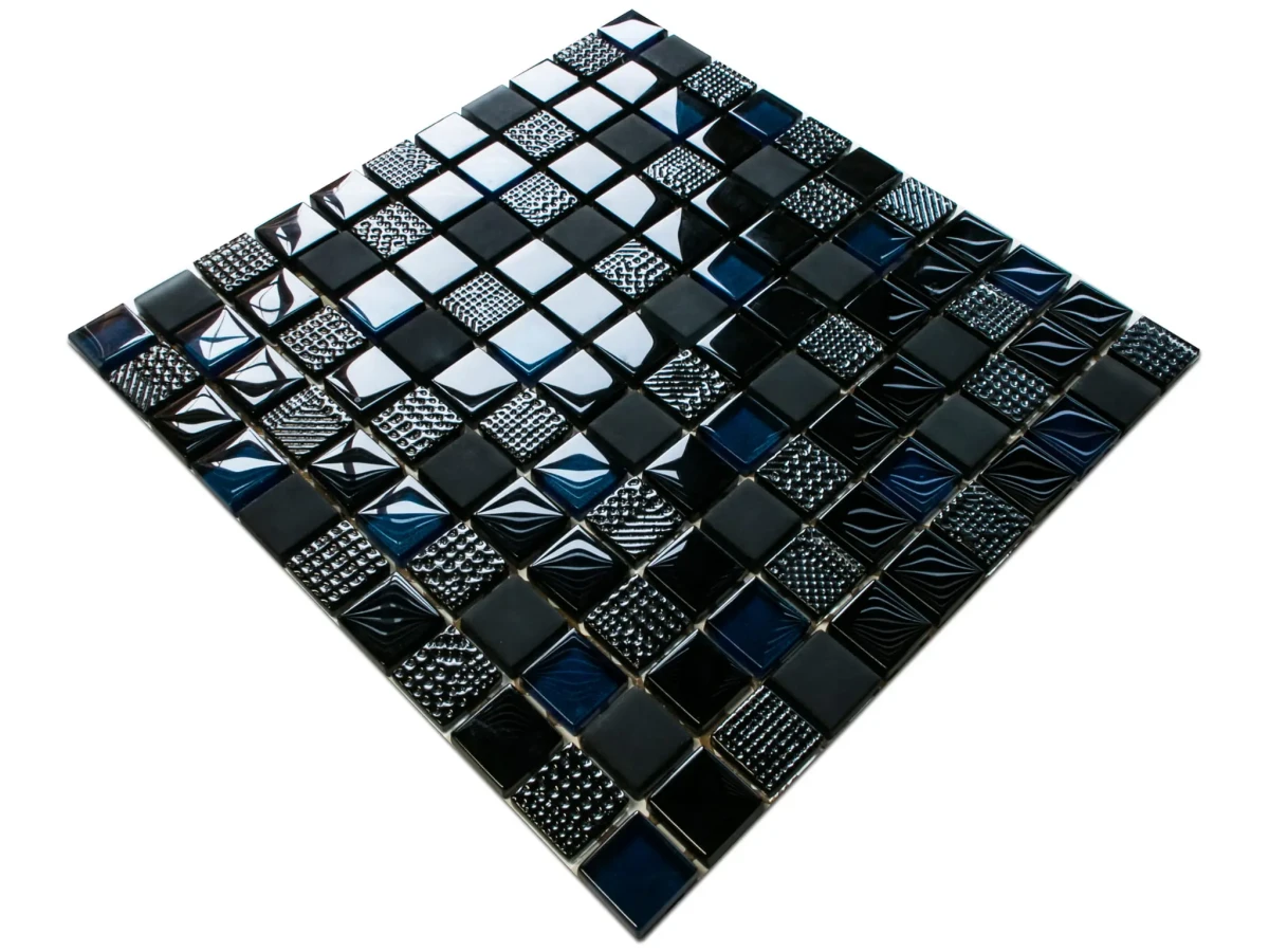 MOZAIKA SZKLANA VOLCANO DARK BLUE 30x30cm 6mm – dekoracyjne do wnętrz – Szklane Mozaiki