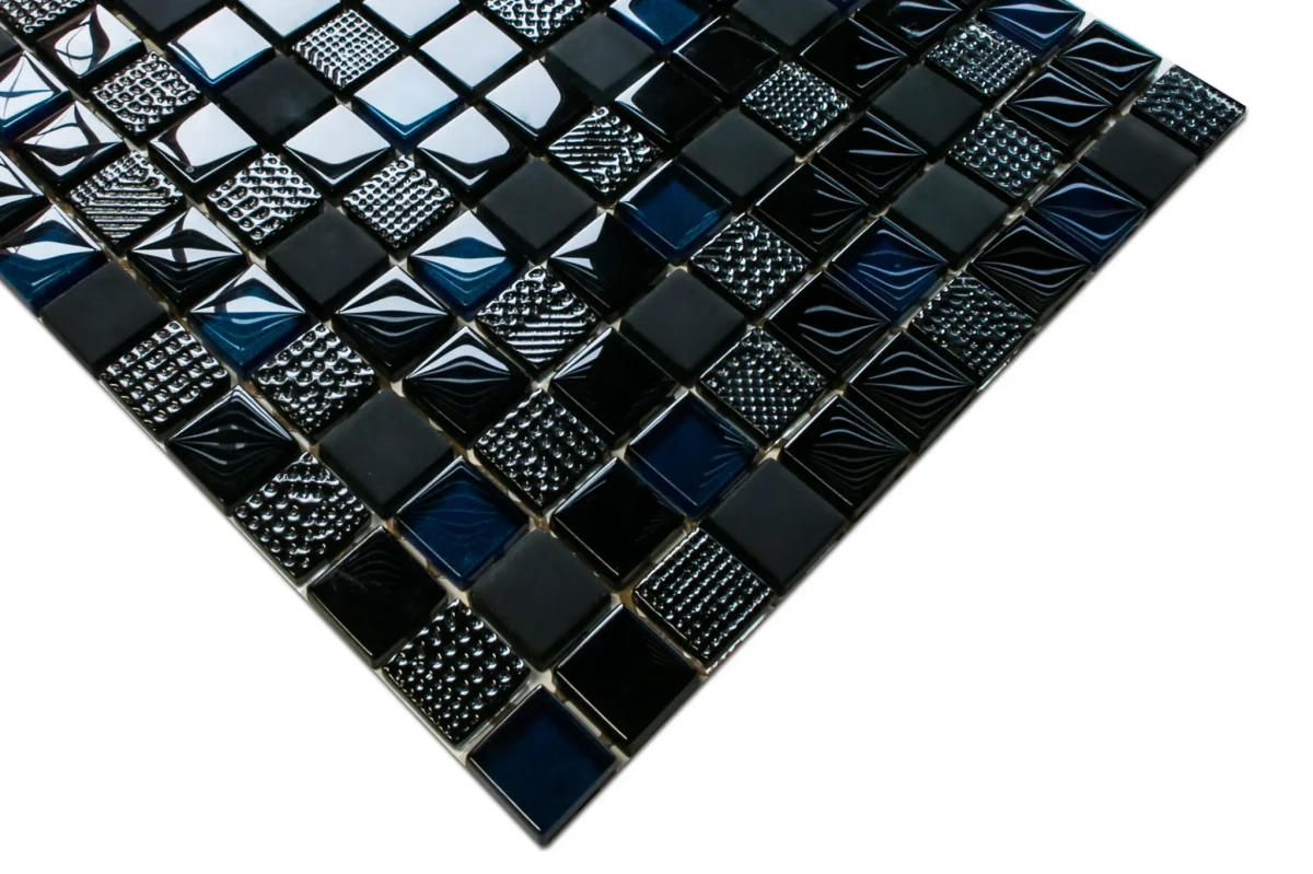 MOZAIKA SZKLANA VOLCANO DARK BLUE 30x30cm 6mm – dekoracyjne do wnętrz – Szklane Mozaiki