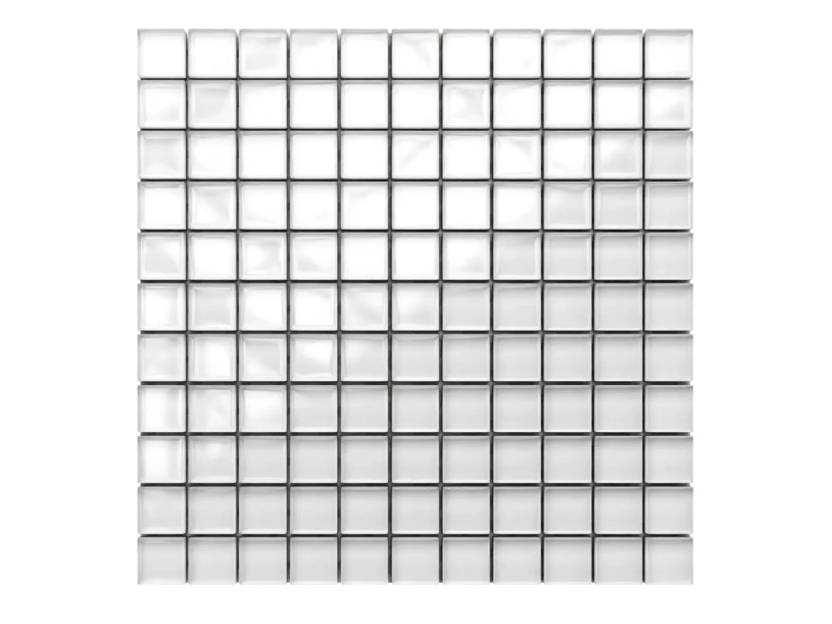 MOZAIKA SZKLANA BIAŁA SUPER WHITE 30x30cm 8mm – dekoracyjne do wnętrz – Szklane Mozaiki