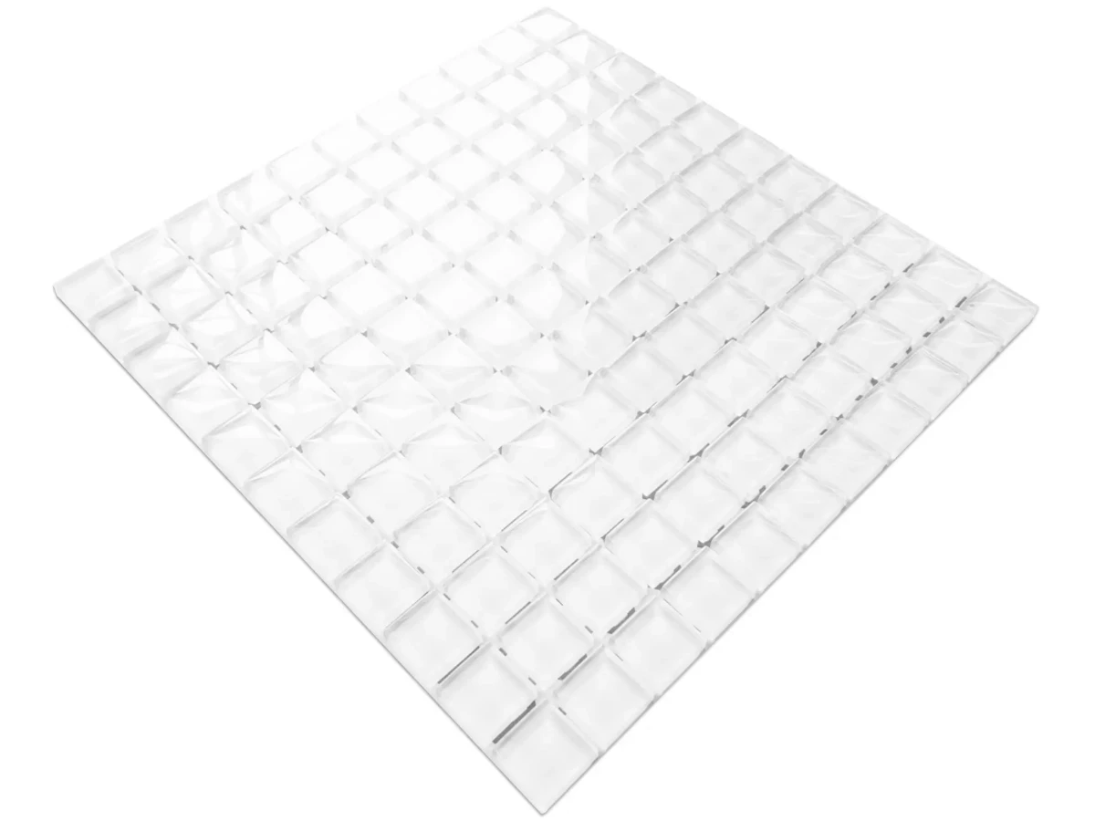 MOZAIKA SZKLANA BIAŁA SUPER WHITE 30x30cm 8mm – dekoracyjne do wnętrz – Szklane Mozaiki