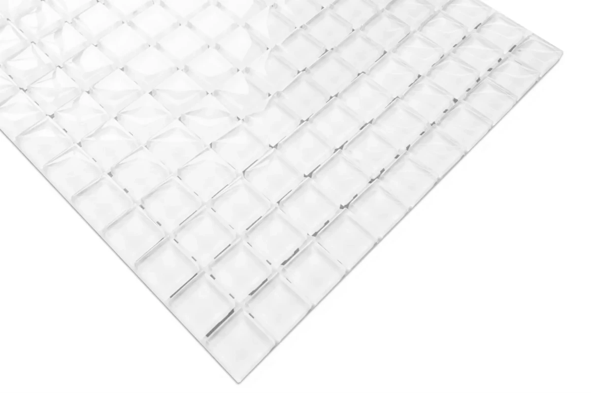 MOZAIKA SZKLANA BIAŁA SUPER WHITE 30x30cm 8mm – dekoracyjne do wnętrz – Szklane Mozaiki