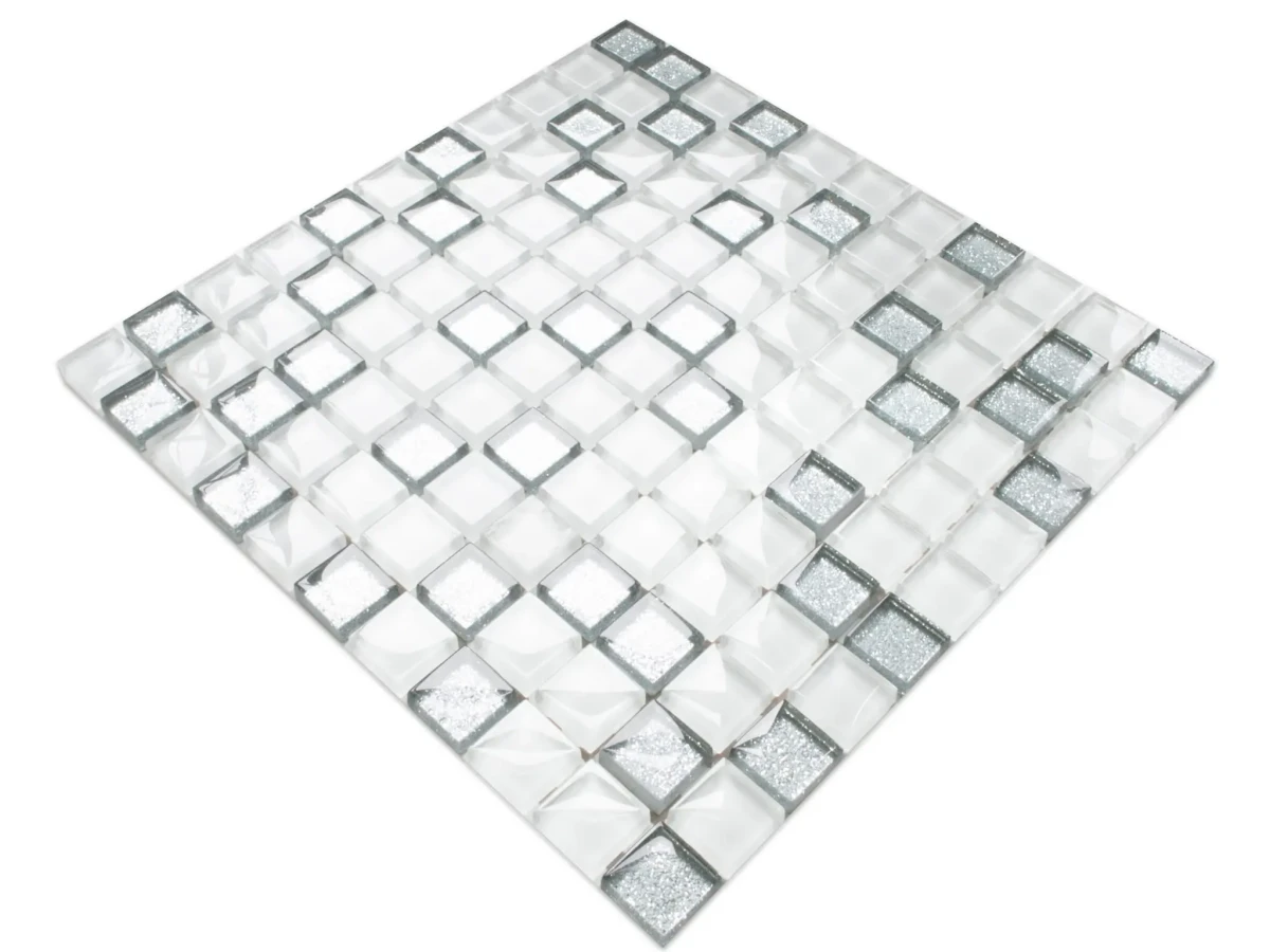 MOZAIKA SZKLANA PURE CRYSTAL 30x30cm 6mm – dekoracyjne do wnętrz – Szklane Mozaiki