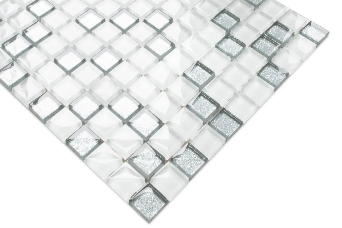 MOZAIKA SZKLANA PURE CRYSTAL 30x30cm 6mm – dekoracyjne do wnętrz – Szklane Mozaiki