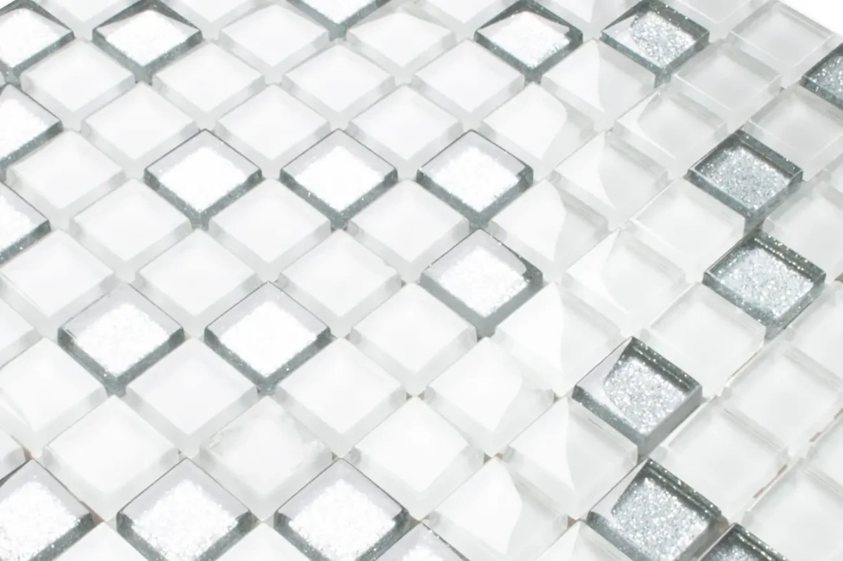 MOZAIKA SZKLANA PURE CRYSTAL 30x30cm 6mm – dekoracyjne do wnętrz – Szklane Mozaiki