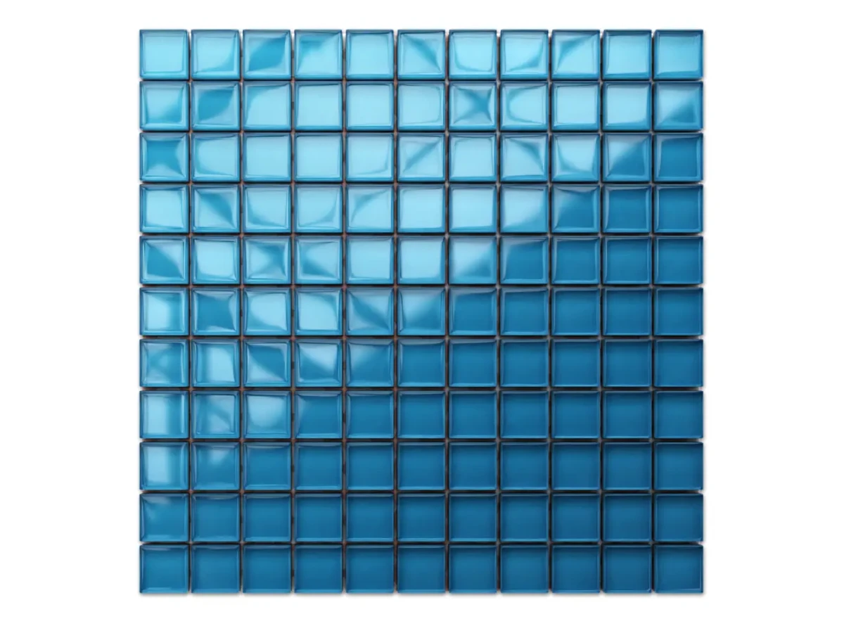 MOZAIKA SZKLANA NIEBIESKA BLUE 30x30cm 8mm – dekoracyjne do wnętrz – Szklane Mozaiki