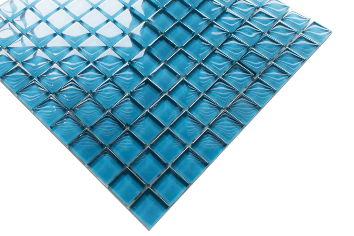 MOZAIKA SZKLANA NIEBIESKA BLUE 30x30cm 8mm – dekoracyjne do wnętrz – Szklane Mozaiki