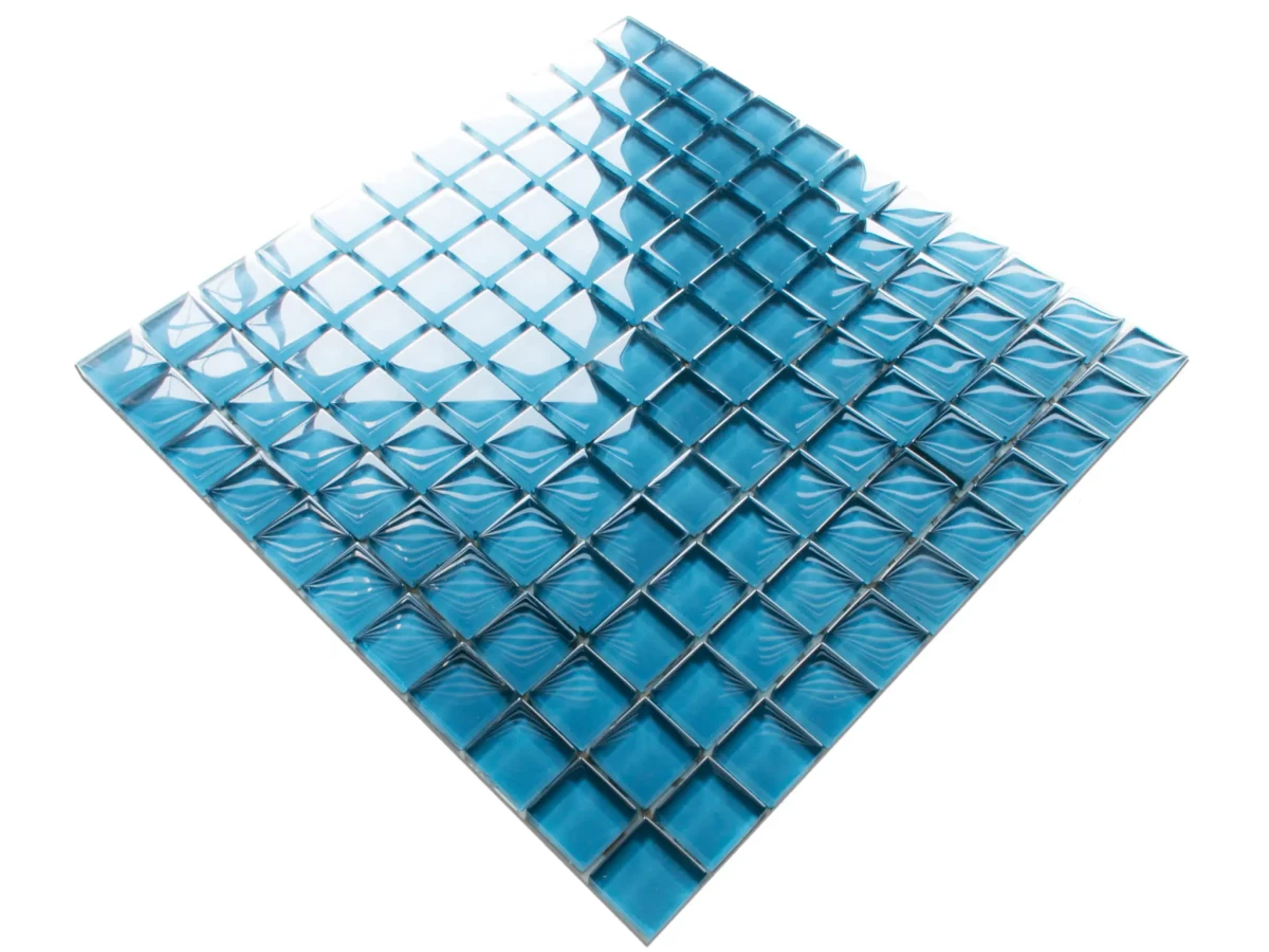 MOZAIKA SZKLANA NIEBIESKA BLUE 30x30cm 8mm – dekoracyjne do wnętrz – Szklane Mozaiki