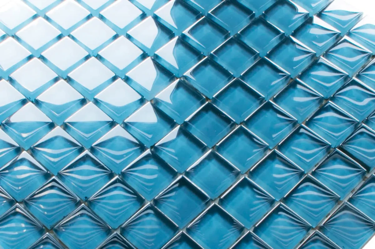 MOZAIKA SZKLANA NIEBIESKA BLUE 30x30cm 8mm – dekoracyjne do wnętrz – Szklane Mozaiki