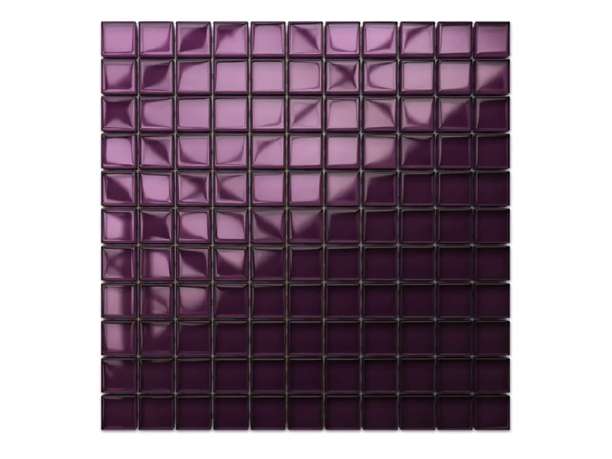 MOZAIKA SZKLANA FIOLET ŚLIWKA 30x30cm 8mm – dekoracyjne do wnętrz – Szklane Mozaiki