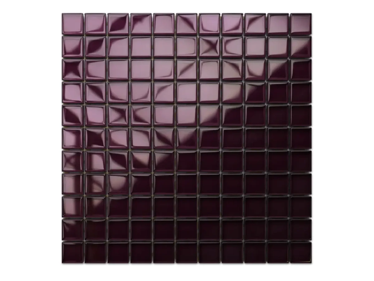 MOZAIKA SZKLANA FIOLET BAKŁAŻAN 30x30cm 8mm – dekoracyjne do wnętrz – Szklane Mozaiki