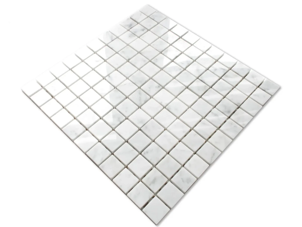 MOZAIKA  KAMIENNA BIAŁA MARBLE CARRARA CALACATTA  – dekoracyjne do wnętrz – Szklane Mozaiki