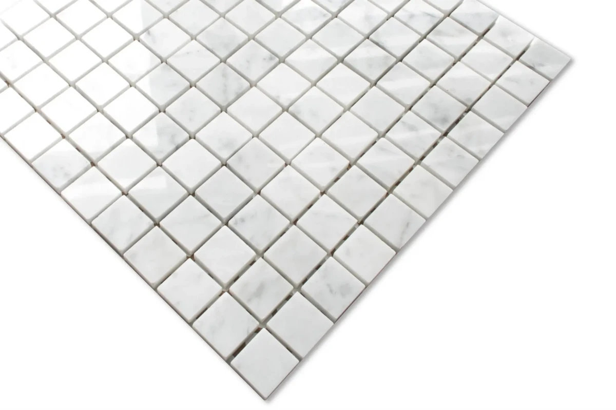 MOZAIKA  KAMIENNA BIAŁA MARBLE CARRARA CALACATTA  – dekoracyjne do wnętrz – Szklane Mozaiki