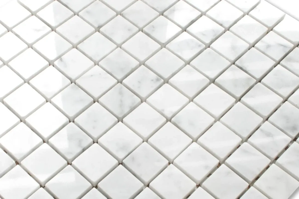 MOZAIKA  KAMIENNA BIAŁA MARBLE CARRARA CALACATTA  – dekoracyjne do wnętrz – Szklane Mozaiki